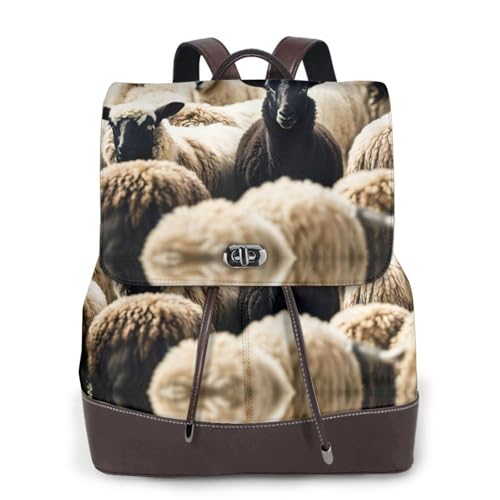 Sac à dos en cuir ordinateur femme noir et tendance avec motifs