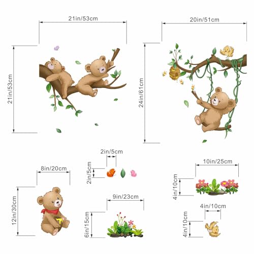 Vinilos decorativos Woodland Bear para pared de habitación infantil miniatura 4