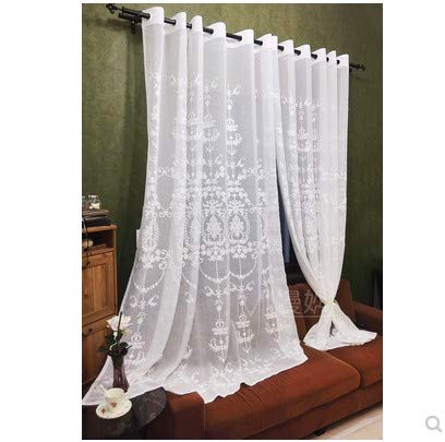 Linge de coton rétro pour une ambiance brodée : rideau transparent blanc