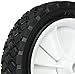 Shepherd Hardware 9611 7-Inch Semi-Pneumatic Rubber Replacement Tire, Plastic Wheel, 1-1/2-Inch Diamond Tread, 1/2-Inch Bore Offset Axle,White