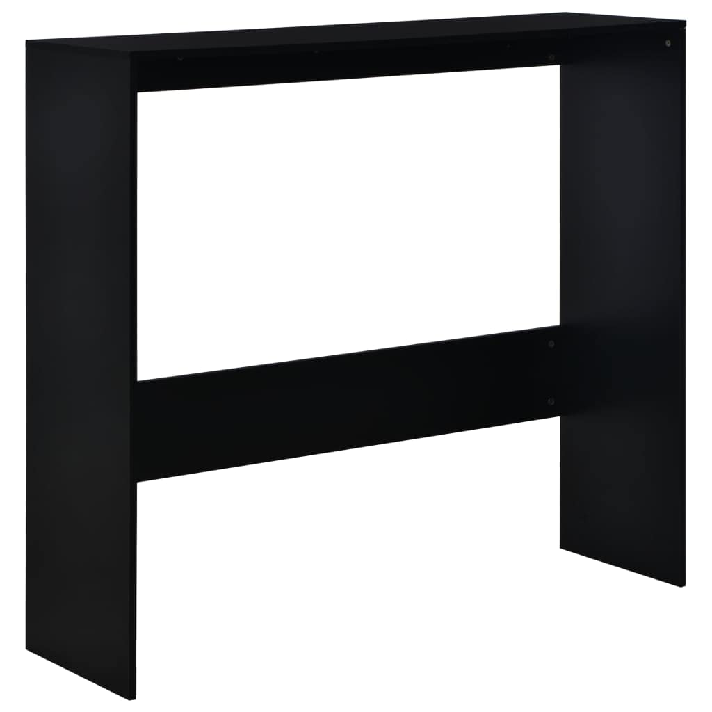 vidaXL Mesa Alta Cocina Bar 3 Estantes Doble Plegable Mesita Elevada Moderna Desayuno Estanterías Mueble Auxiliar Barra Vino Bebida Despensa Negro