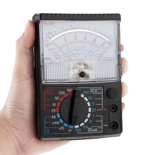 Image of ChgImposs DC /AC Voltage Current Resistance Electrician Tool Mechanical Multimeter with Test Leads, Handheld Analog Multimeter Pointer Tester
