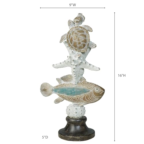 Escultura de Mesa Tótem Tortuga y Pez miniatura 3