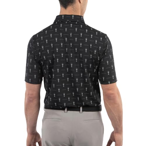 Bobby Jones Men's 1923 Trophy Print Performance Jersey Golf Polo - Black XL2