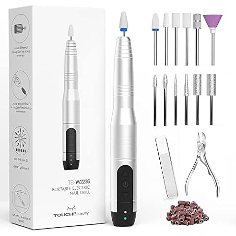 TOUCHBeauty Cordless Rechargeable Electric Nail Drill,12 in 1 Electric Nail File Kit for Acrylic Gel Nails,Manicure Pedicure Tools for Shaping, Polishing, Removing Callus, Home Salon Use,AG-2236 Cover