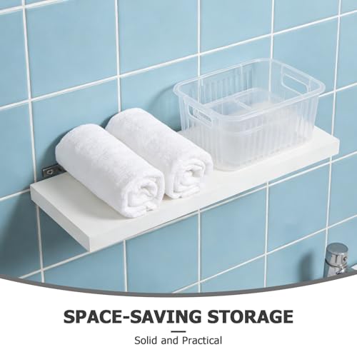 Almacenamiento decorativo de pared con estante flotante de madera maciza POPETPOP 4