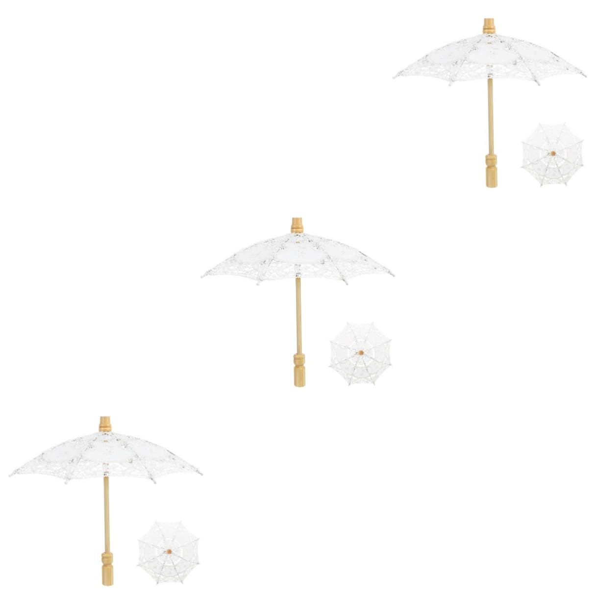Parasol de mariage dentelle contre reflets photo lot de 3 parasols coton