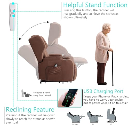Sillón eléctrico reclinable con masaje para adulto miniatura 5
