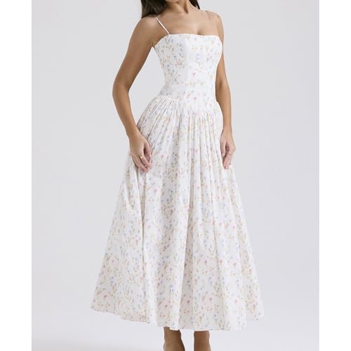 Women's French Solid Color/Flower Halter Sexy Split Breasted Tight Dresses4