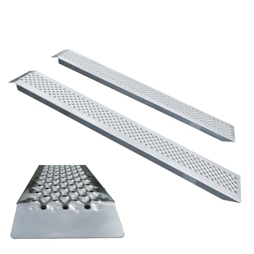WORHAN® Rampes de Chargement 200cm Robustes Tracteur Moto Remorque Aluminium jusqu'à 1000kg LR7H