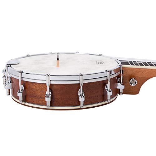 Mulucky 4 String Banjolele, Banjo Ukulele Concert Size 23 Inch with Remo Head, Closed Solid Wood Back, Beginner Kit with Truss Rod Gig Bag Tuner String Strap Picks - BU804 - Thumbnail 7
