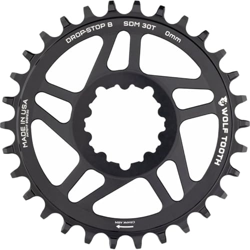 Wolf Tooth Components Drop Stop Sram Direct Mount Chainring Black/0Mm Offset, 30T