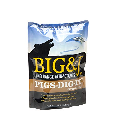 BIG & J PIGS-DIG-IT GRANULAR Hog Attractant, Intense Aroma Attracts Hogs Far Away, Hog Hunting, 5 Pound Bag