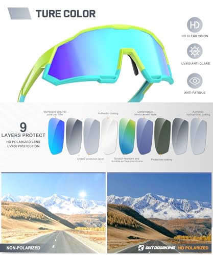 Image of Sport Polarized Sunglasses for Men and Women, Stylish and Lightweight Cycling Sunglasses with UV400 Protection