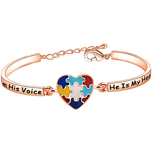 Encuentra la mejor selección de Rompecabezas puzzle metálico los más solicitados. 34 LQRI - Joyería para concientización sobre el autismo para , profesores, mamá, regalo con texto en inglés 'I Am His Voice He Is My Heart Autism Puzzle Piece Pulsera, 8 pulgadas...