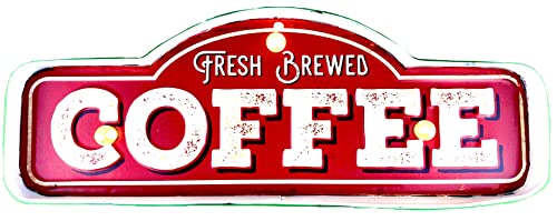 Letrero de Lámpara de Cafetería — Cartel Vintage de DiiliHiiri | 40x14x5cm | Luminoso Led de Cafe, decoracion rustica y vintage, Letrero Luminoso Cafe, Cocina, restaurante, pub y bar.
