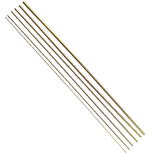 Create idea 6 tubos redondos de lat¨®n sin costuras de tubo recto de 1 mm 15 mm 2 mm 25 mm 3 mm 35 mm di¨¢metro exterior de 02 mm de grosor 300 mm de longitud para proyectos de bricolaje de maquinaria