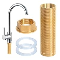 Wasserhahn Verlängerte Hohe M30*10cm Verlängerung Gewinderohr, Wasserhahnverlängerung mit Gewinderohr Schaftmuttern Wasserhahn Verlängerung, Armaturen Nippel Kontermutter zur Montage von Armaturen