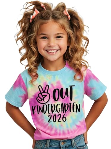 Image of MODNTOGA Kids Girl Boy Peace Out Kindergarten Shirt 2026 Kindergarten Graduation T-Shirt Last Day of School Summer Tee Tops