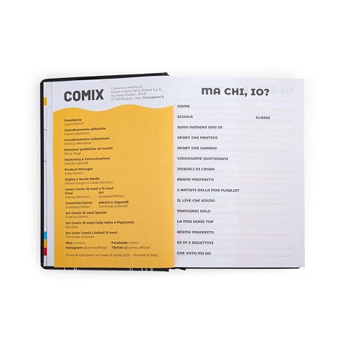 Comix Dolly Noire - Agenda Giornaliera 2026 Limited Edition, Diario Scuola Per Ragazzi E Ragazze, Con Copertina Rigida, Sticker Esclusivi, Interno 100%, 12X16,5 Cm, Akuma - 3