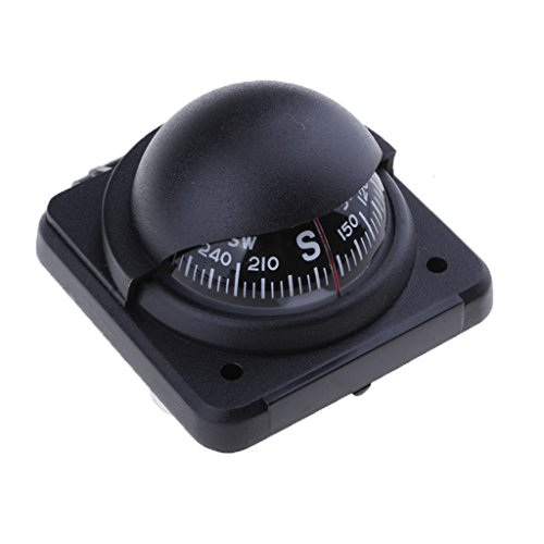 Flameer Self-Suction Compass Ball with White Dial for Boat Navigation Sailing Car