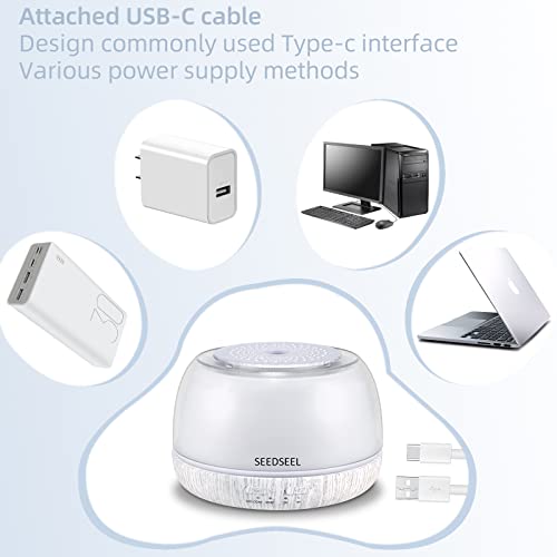 Seedseel Ultrasonic Essential Oil Diffuser, 300Ml Aromatherapy Diffuser With Usb-C Power Cord, Remote Control, Home Aromatherapy Air Diffuser With 7 Colors Led Light #TOP1