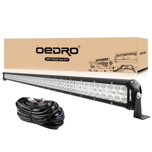 Image of OEDRO 52 Inch LED Light Bar Triple Row 758W Work Light Spot Flood Combo | Off Road Light LED Driving Fog Lights Boat Lighting Fit for UTV ATV Truck SUV w /Wiring Harness