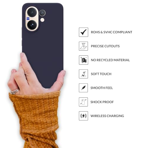 Image of SPRIG Compatible with Vivo V60 Premium SilkTone Back Cover Drop Tested Shock Proof Mobile Case for Men, Women, Boys and Girls with Camera Protection (Midnight Blue)