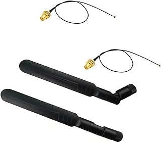 2 x 8dBi WiFi Antenna Dual Band 2.4GHz 5.8GHz RP-SMA Male and 2 x 15cm U.FL/IPEX to RP-SMA Female Pigtail Cable for Mini PCIe Card Wireless Routers, PC Desktop, Repeater, FPV UAV Drone and PS4 Build