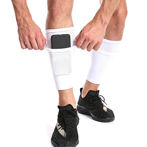Balight Calcetines Protectores Bolsillo para fútbol Fútbol Espinilleras Mangas de Pierna Soporte Espinilleras Adulto Niños Calcetines de...