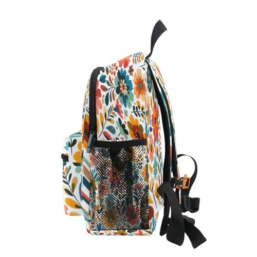 ALAZA Flower Floral Leaves Toddler Backpack Kid's School Bag Preschool Kindergarten Elementary School for Boys Girls4