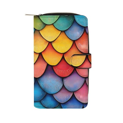 Dragon Scale Womens PU Leather Wallet Long Purse Clutch Organizer for Office Travel