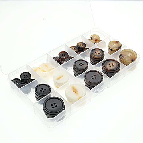 110 Pcs Mixed Resin Sewing Buttons, Round Bulk Buttons For Diy Sewing Crafts,Coats,Suits, 5 Color 3 Size(15Mm,20Mm,25Mm) Shunli #TOP2