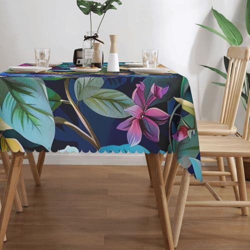 Nappe rectangulaire lavable 137x183 cm en polyester avec fine dentelle - 3