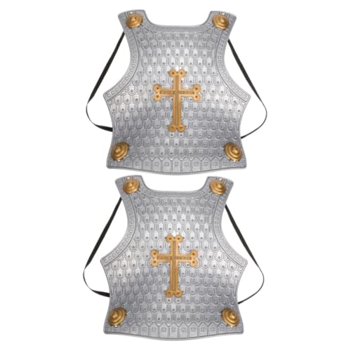 Milisten 2 Piezas Armadura Romana Disfraces De Jugar Armadura Para Armadura De Fiesta De Vestir Armadura De Juguete Para Disfraces De Soldado El Plastico Silver