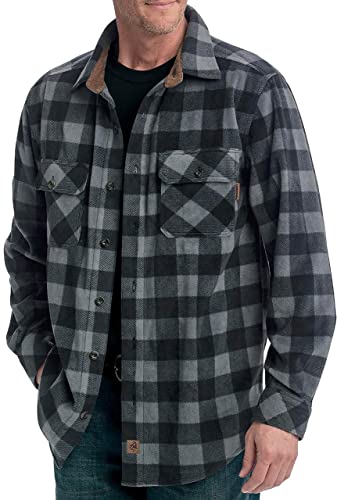 Legendary Whitetails Men's Standard Navigator Fleece Button Up Shirt, Shotgun Shell Red Plaid, XX-Large