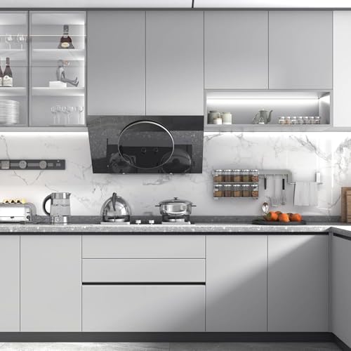 Image of HOME13 Matte Wallpaper Peel & Stick Contact Paper Decorative Self Adhesive Vinyl Wallpaper for Kitchen Cabinet Furniture Countertop Waterproof (24inches By 96inches, Light Grey Matte Wallpaper)