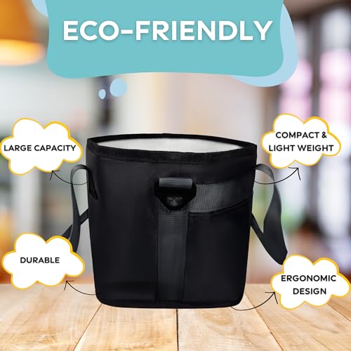 DERABY Insulated 4 Cup Drink Carrier Tote | 1680D Fabric Reusable Coffee Cup Bag with Adjustable Dividers | Portable & Secure Caddy for Hot & Cold Beverages | Family Size