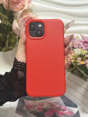 Coque iPhone 15 Plus rouge silicone pour une protection active - 3