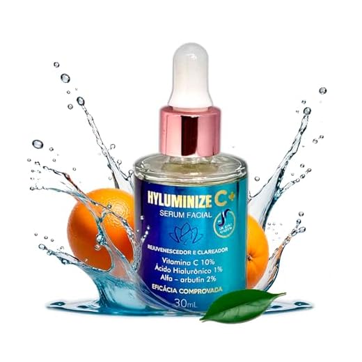 Hyluminize C+ Pele com Vida Serum Facial Rejuvenescedor Clareador Facial Anti-Oxidante Potente Alta Concentração de Vitamina C Ácido Hialurônico Alfa-Arbutin Hidratação Profunda Dia e Noite - 30 ml