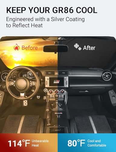 Image of Proadsy 2026 Upgrade Front Windshield Sun Shade Foldable Sunshade Protector Custom Fit 2017-2025 GR86 Accessories