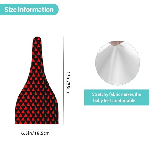 Newborn Baby Hat, Red Triangle Matrix Print Soft Top Knot Beanie Cap, Cute Baby Headwear for 0-6 Months4