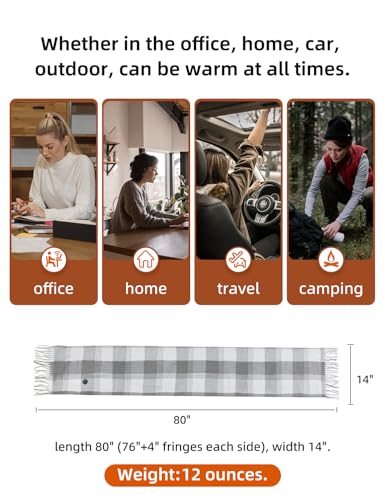 Heated Scarf for 3 Temperature Settings Electric Heating Scarf with Battery4
