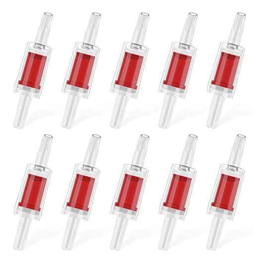 Pawfly 10 PCS Válvulas de retención para Bombas de Aire comunes Válvulas antirretorno unidireccionales de plástico Rojo para Tubos estándar de 0,5 cm Accesorios para aireación de peceras