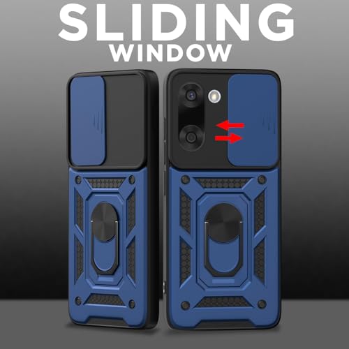 Image of Luxe Back Cover for OnePlus Nord CE 5 5G | D10 Tough Armor Case | Sliding Camera Shield | 360 Protection | Kickstand Ring Holder | Military-Grade