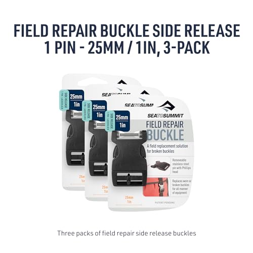 Image of Sea to Summit Field Repair Buckle - Side Release, 1 Pin, 3-pack, 25mm / 1in