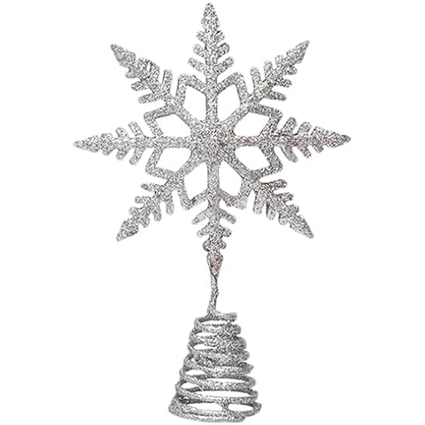 SOLUSTRE Rotating Snowflake Tree Topper Cover