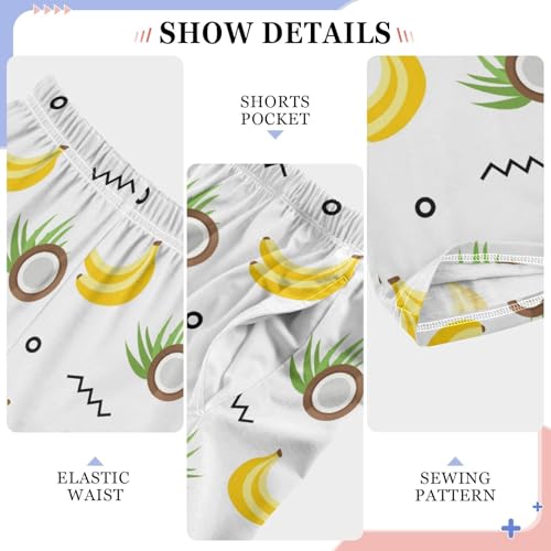 ZZXXB Banana Coconut Boys Long Pants Soft Trousers Elastic Waist Kids Lounge Bottoms with Pockets S-XL4