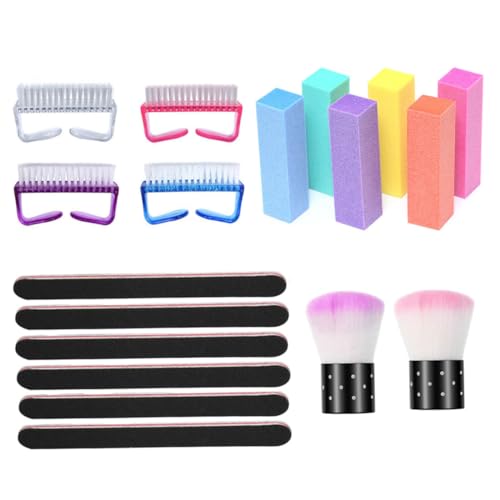 PACKOVE 1 Set Nail Art Includes Polishing Blocks Nail Files and Brushes for and Care Easy to Use and Portable for Go Manicures