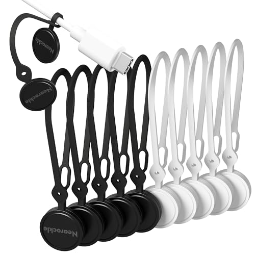 Nearockle Organizador De Cables De Silicona Para Gestión De Cables, 20 Unidades De 4.5 Y 7.1